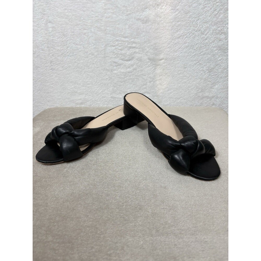 Loeffler Randall Elsie_N Blocked Heel Sandals Size 7 B Black